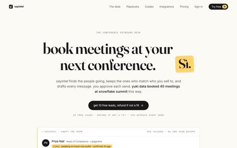 sayintel: turn any event into replies — screenshot