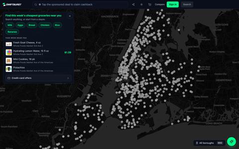 NYC Grocery Deals This Week — 690+ Stores, All 5 Boroughs | SwiftBurst — screenshot