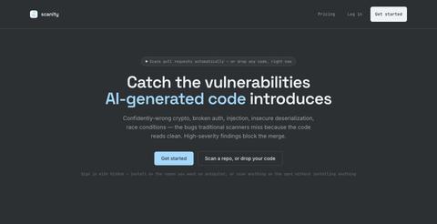 Scanity — Catch the vulnerabilities AI-generated code introduces — screenshot