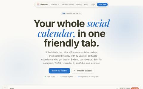 Schedulin — Social Media Scheduler for TikTok, Instagram, LinkedIn & More — screenshot