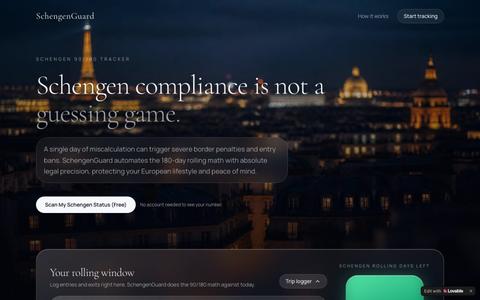 SchengenGuard — Schengen compliance, precisely calculated — screenshot