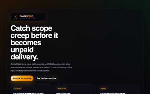 Risk & Scope Radar — screenshot