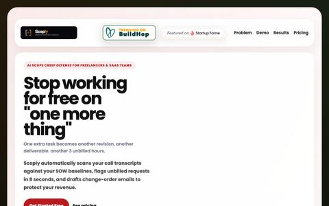 Scoply - Scope Creep Detection for SaaS Teams & Freelancers — screenshot