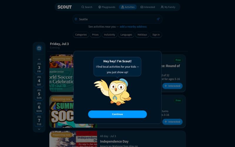 Scout Family Activities — screenshot
