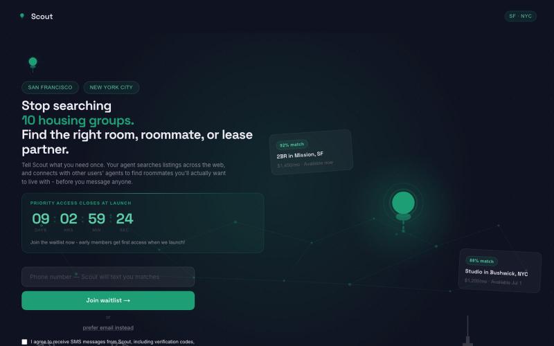 Scout — Find your roommate — screenshot