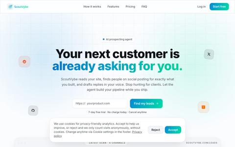 ScoutVybe — AI prospecting agent for founders — screenshot