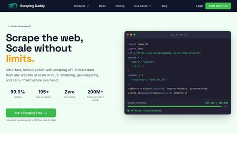 Public Web Scraping API — screenshot