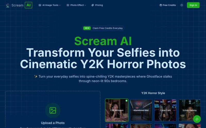 Scream AI - Transform Your Selfies into Cinematic Y2K Horror Photos — screenshot