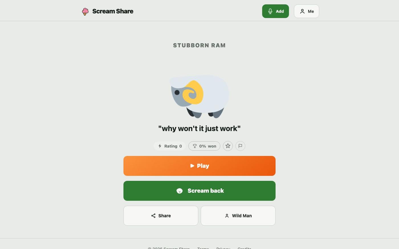 🐏 "why won't it just work" · Stubborn Ram | Scream Share — screenshot