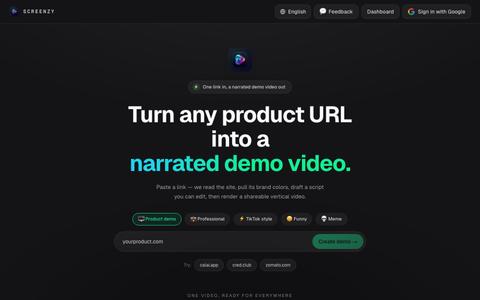 Screenzy — AI-assembled product demo videos — screenshot