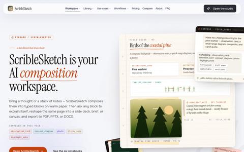 ScribleSketch - AI workspace for notebooks, slides & canvas — screenshot