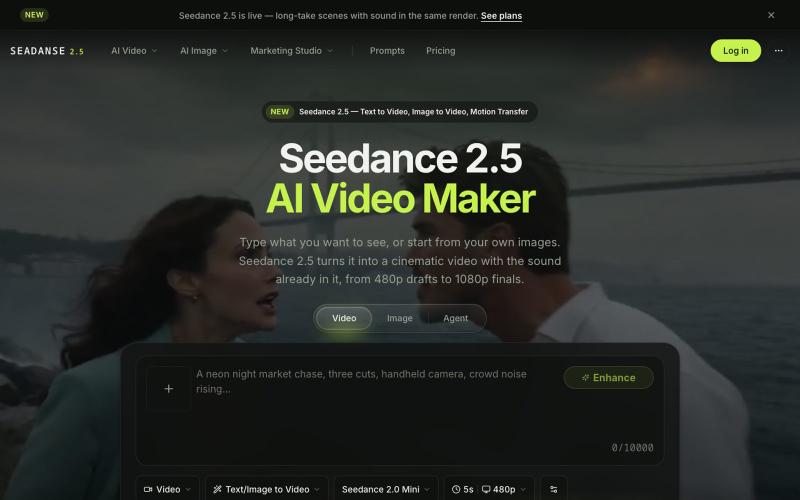 Seedance 2.5 images to video ai: Text & Image to Video — screenshot