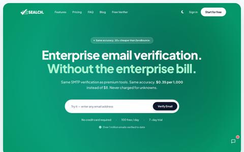 Sealch Pro — Cheap Email Verification | $0.35 per 1,000 — screenshot