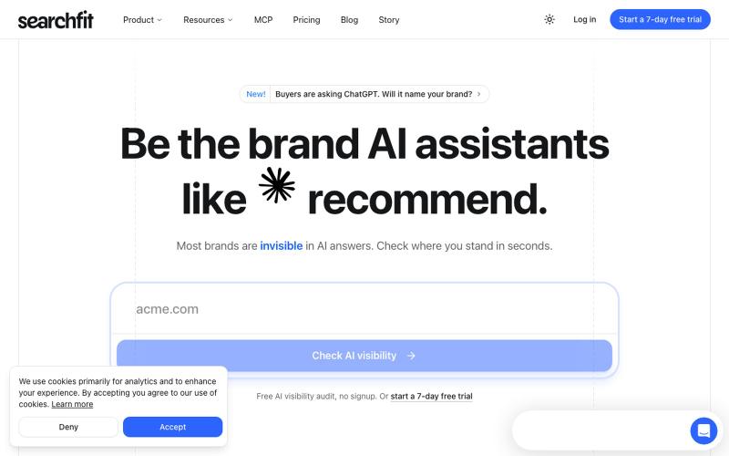 SearchFIT - #1 Automated AI Search Engine Optimization Platform for ChatGPT, Per — screenshot