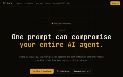 Secra - The security layer every AI agent needs — screenshot