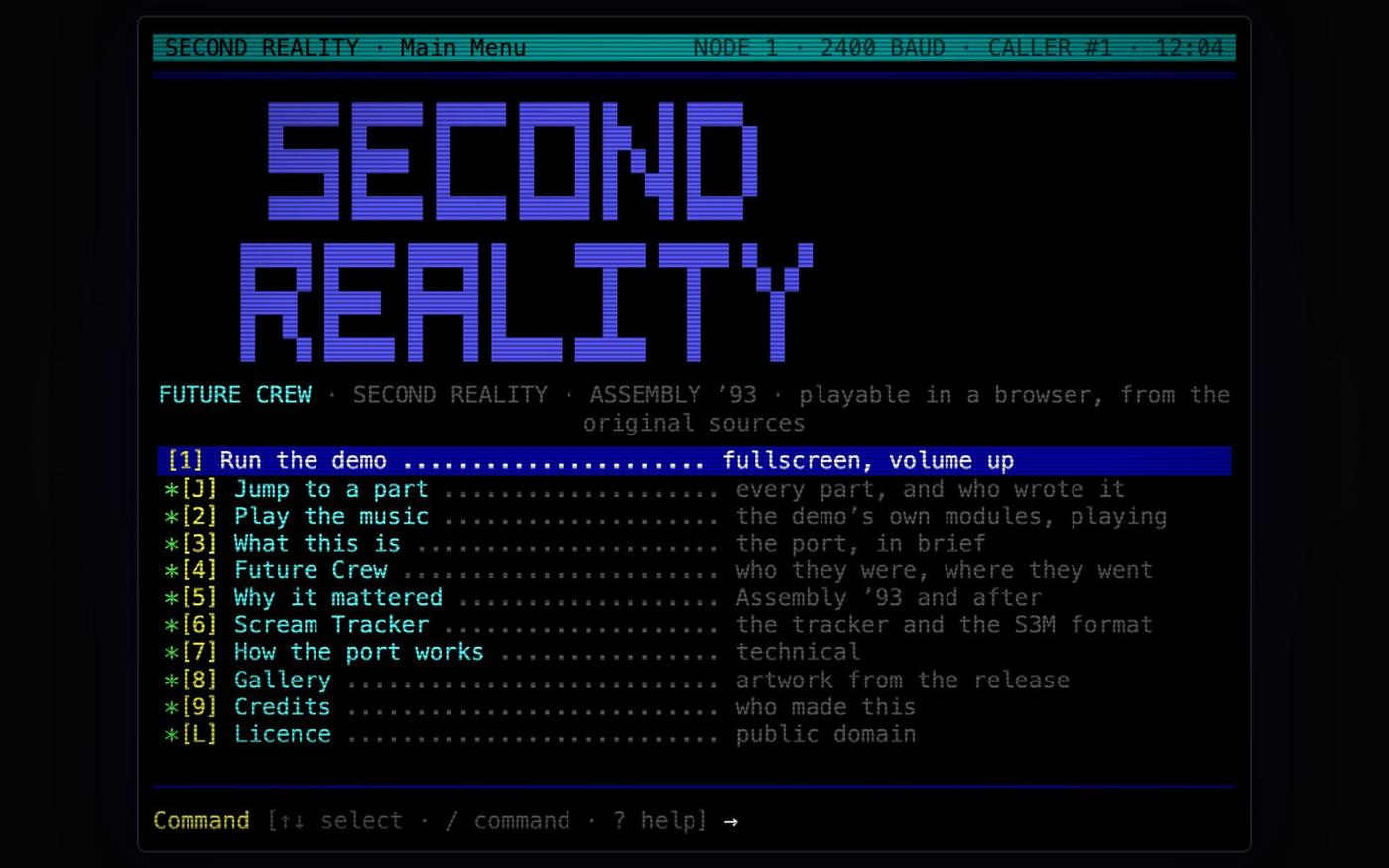 Second Reality by Future Crew (1993) — play it in your browser — screenshot