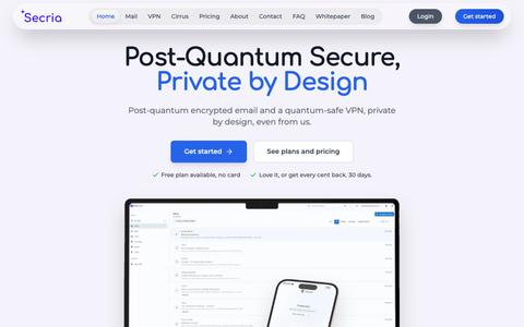 Secria: Post-Quantum Secure, Private by Design — screenshot