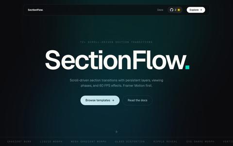 SectionFlow – React Section Transition Library — screenshot