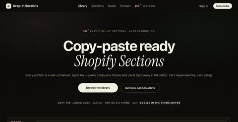 Drop-in Sections — 复制即用的 Shopify 模块库 — screenshot