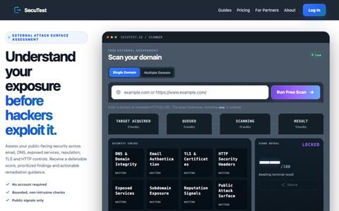 SecuTest — External Attack Surface Assessment — screenshot