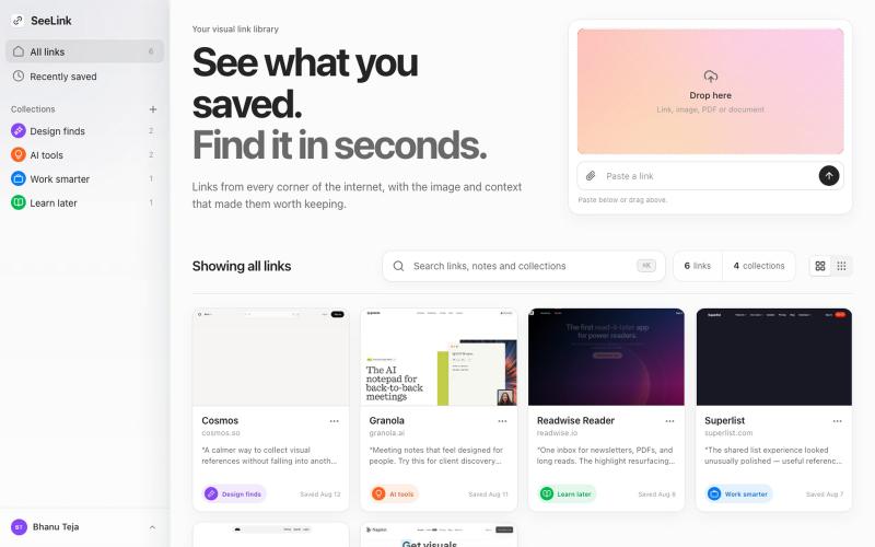 SeeLink — See what you saved — screenshot