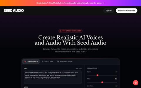 Seed Audio - AI Voice Generator, Text to Speech & Voice Cloning — screenshot
