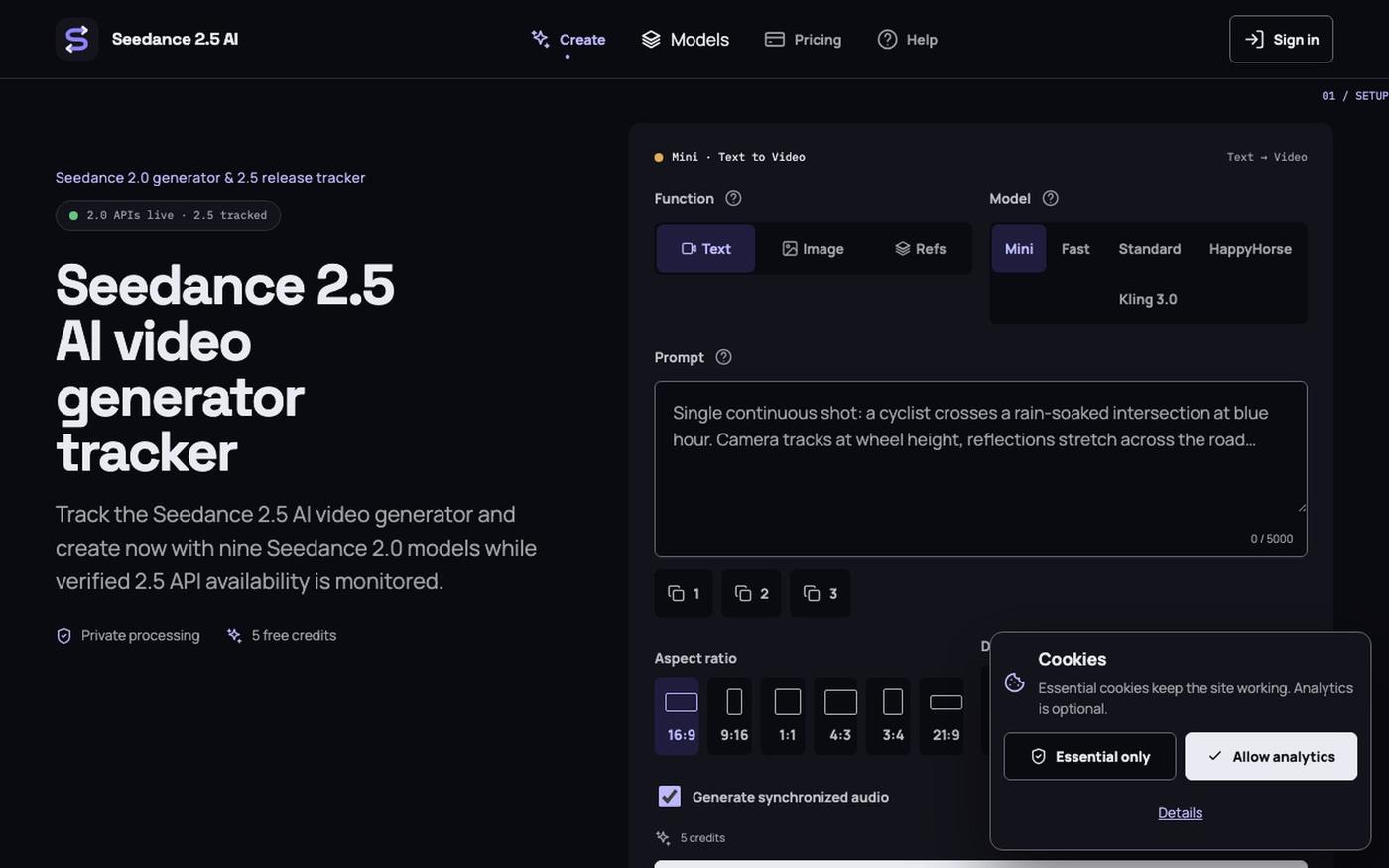 Seedance 2.5 AI Video Generator — Use Seedance 2.0 Now — screenshot