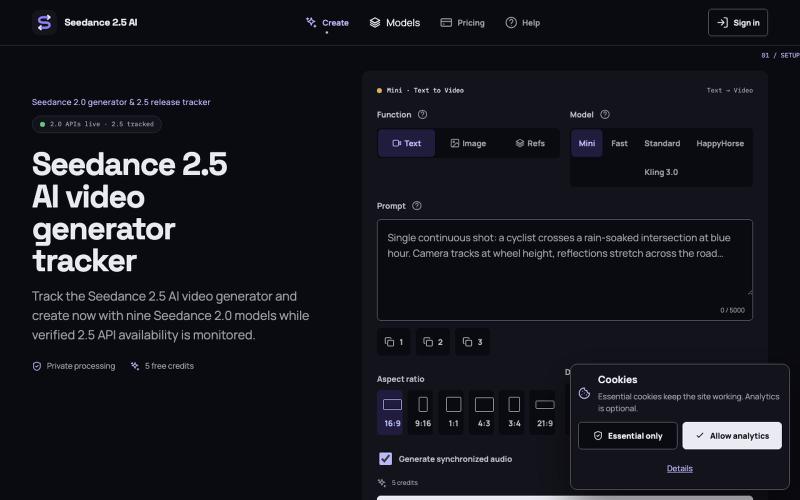 Seedance 2.5 AI Video Generator — Use Seedance 2.0 Now — screenshot