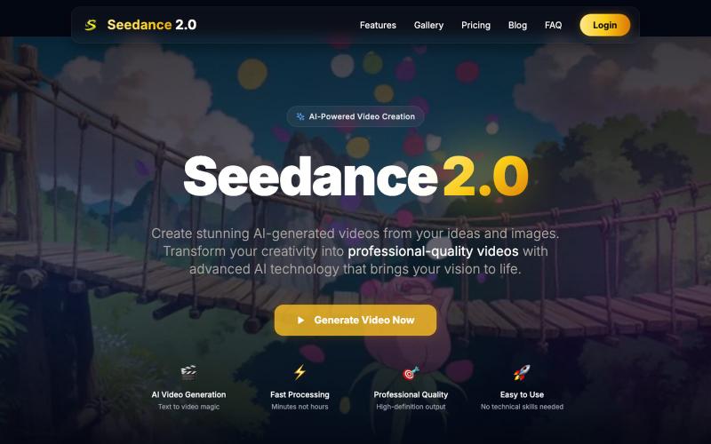Seedance 2.0 - AI Video Generation Platform — screenshot