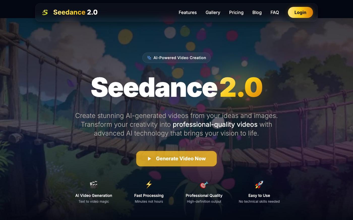 Seedance 2.0 - AI Video Generation Platform — screenshot