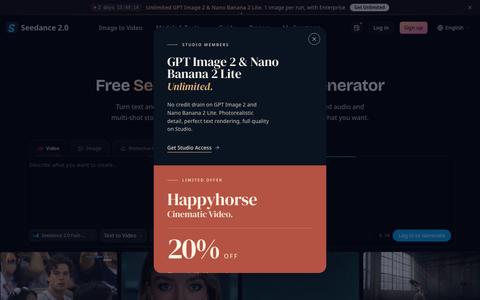 Seedance 2.0 - Free AI Video Generator | Text/Image to Video — screenshot