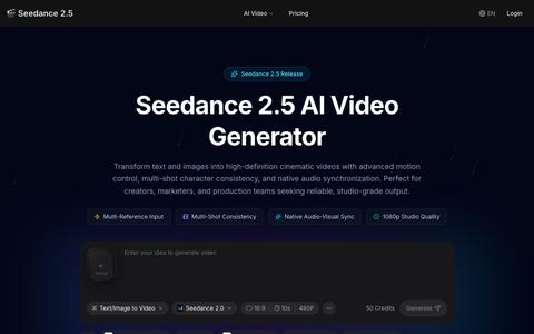 Seedance 2.5 AI Video Generator — screenshot