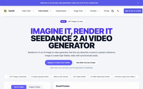 Seedance 2 AI Video Generator - IMAGINE IT, RENDER IT — screenshot