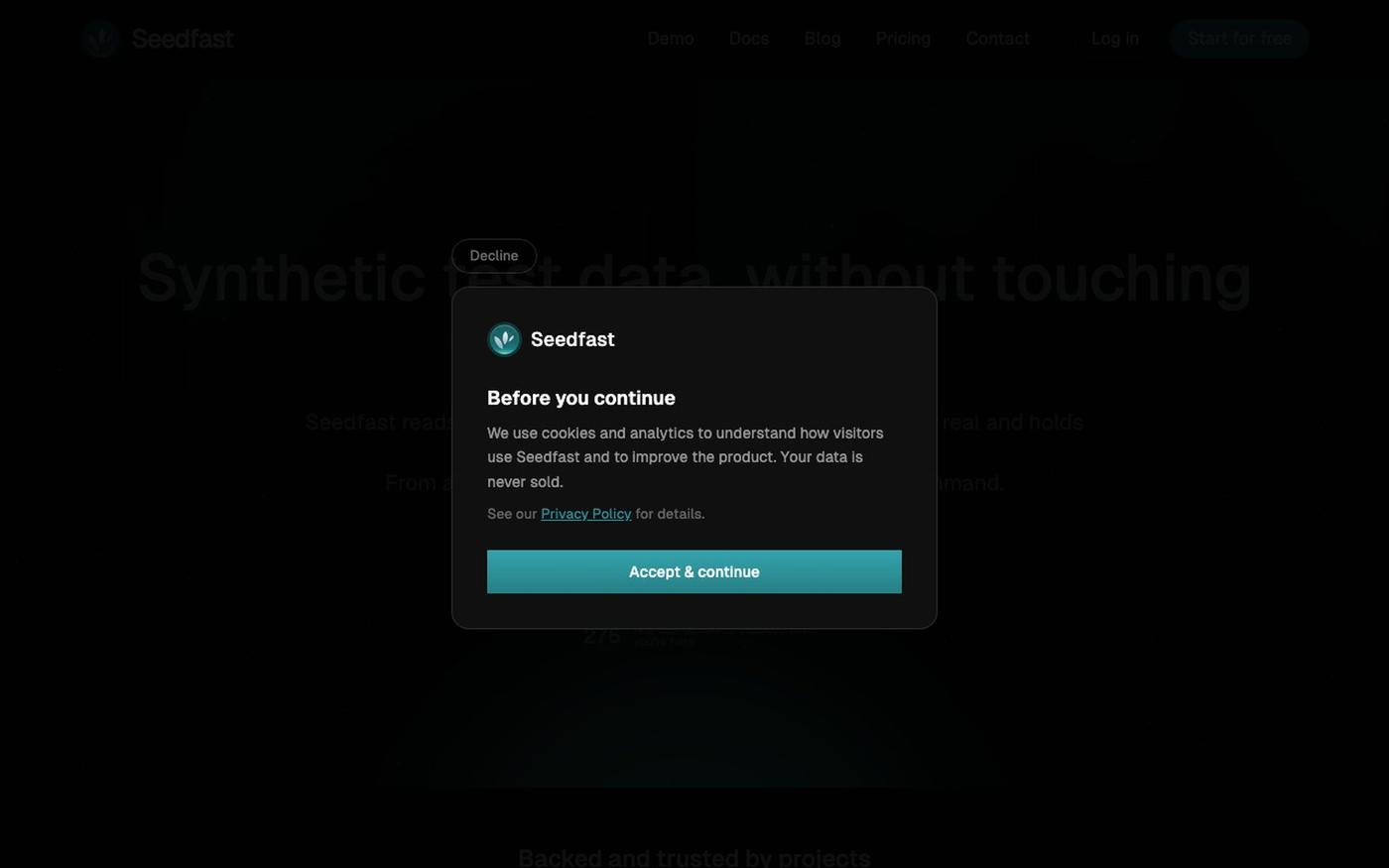 Synthetic Test Data From Your Live Schema — screenshot