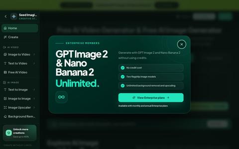 Free AI Video Generator & Image Generator | Seed Imagine — screenshot