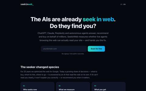SeekinWeb — ¿Las IAs te encuentran? — screenshot