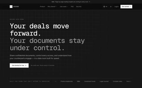 Seend — La data room qui fait avancer vos deals — screenshot