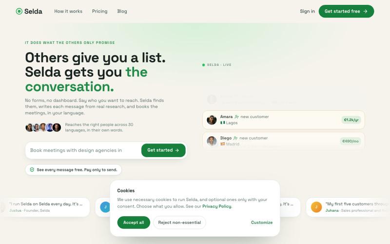 Selda — get customers without being a salesperson — screenshot