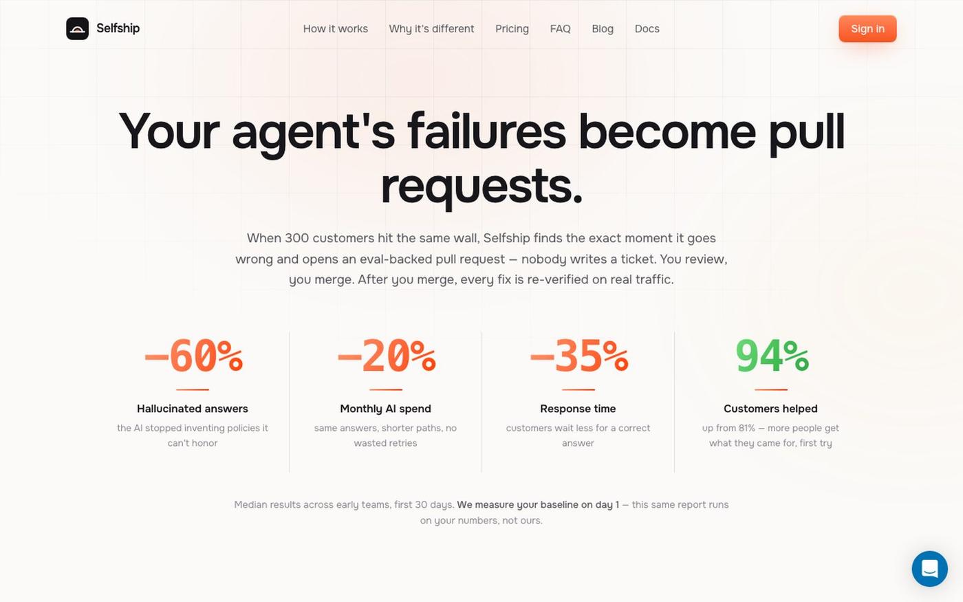 Selfship — your agent's failures become pull requests — screenshot