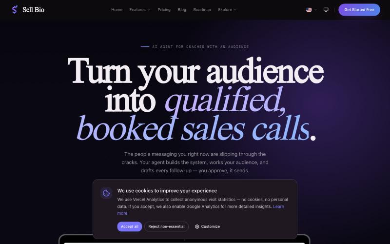 One Link That Qualifies Leads Before You Call | Sell Bio — screenshot