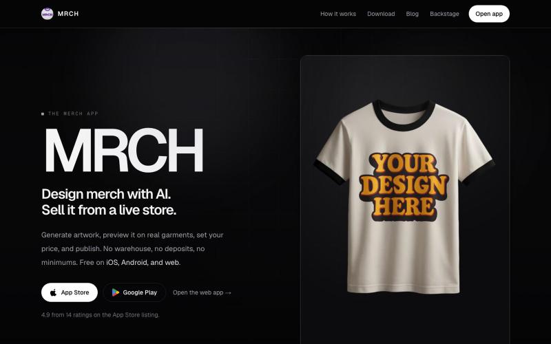 MRCH — Design & Sell Custom Merch — screenshot