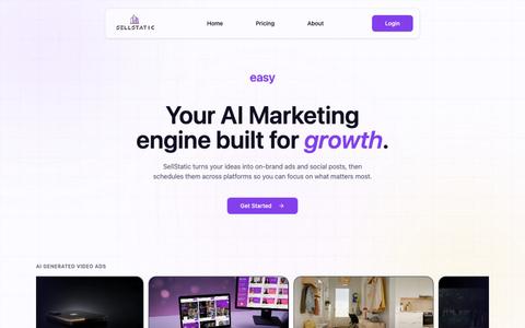 SellStatic | Ads that sell everywhere — screenshot