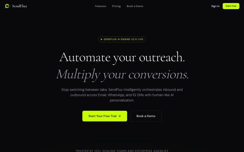 SendFlux | Enterprise Omnichannel Automation — screenshot