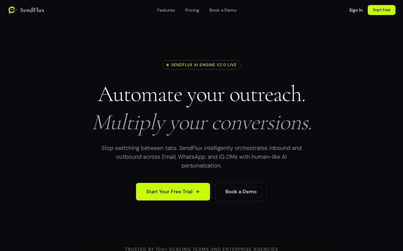 SendFlux | Enterprise Omnichannel Automation — screenshot