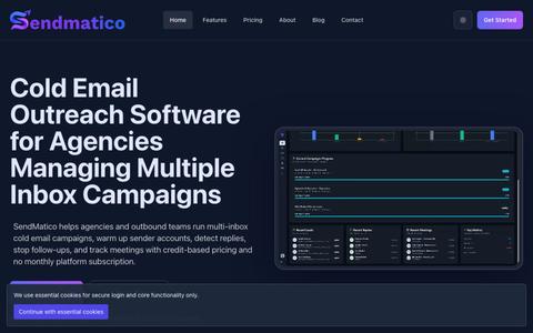 Cold Email Software for Agencies | SendMatico — screenshot