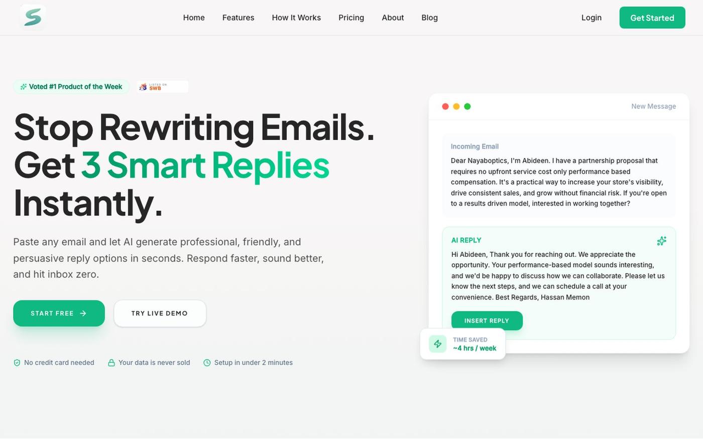 Sendox — AI Email Response Generator for Freelancers & Teams — screenshot