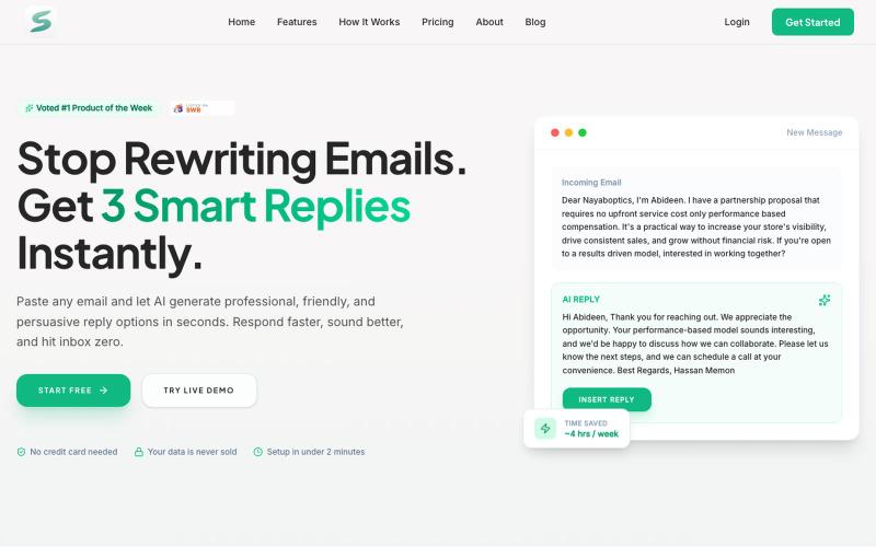 Sendox — AI Email Response Generator for Freelancers & Teams — screenshot