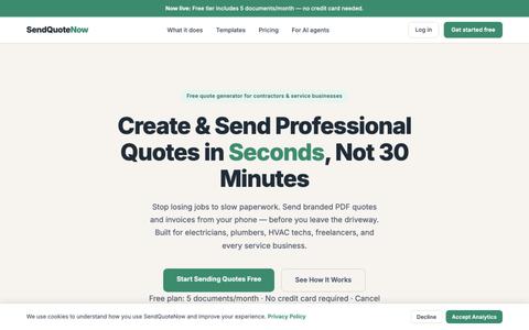 SendQuoteNow — Free Quote Generator & Invoice App for Contractors — screenshot