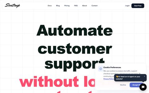 Sentrup — AI Customer Support Platform — screenshot