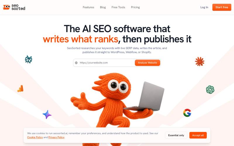 AI SEO Software That Writes & Publishes | SeoSorted — screenshot